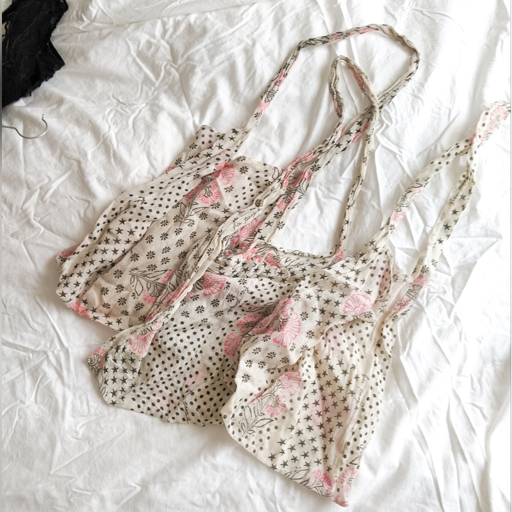 Free People Reusable Linen Cloth Totes (3)